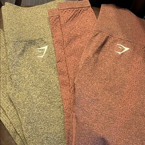 Gymshark Green and Red Leggings